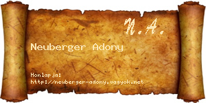 Neuberger Adony névjegykártya